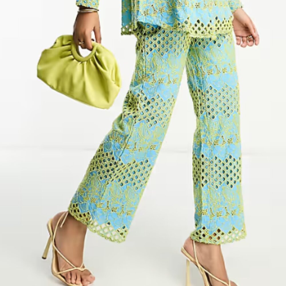 Y.A.S. Eyelet Wide Leg Pant
